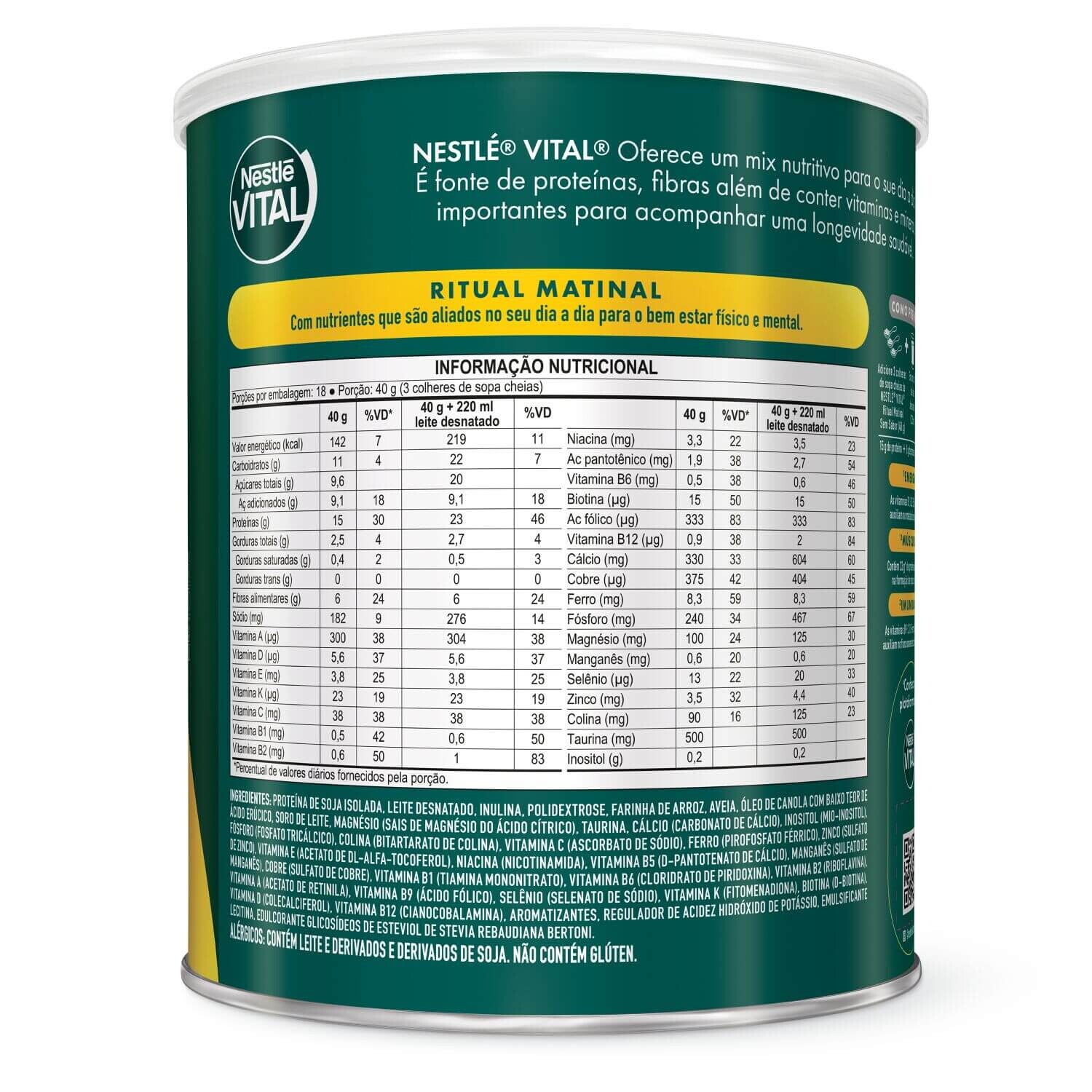 Vital Ritual Matinal sabor sem sabor lata de 720g