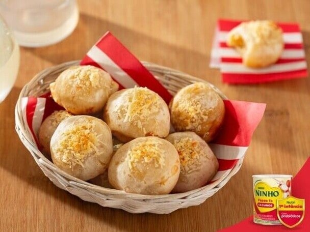 PÃO DE QUEIJO FÁCIL COM NINHO FASES 1+
