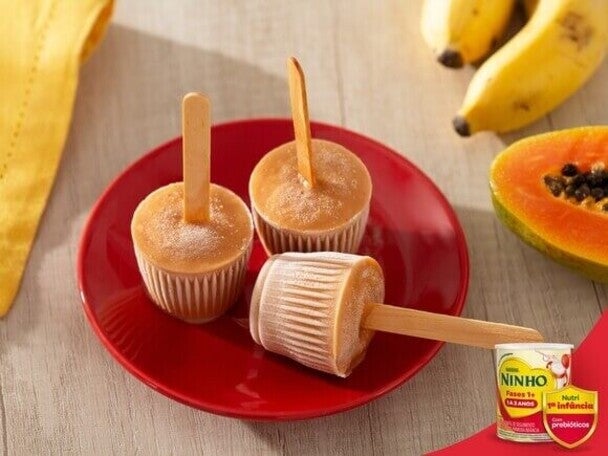 PICOLÉ DE BANANA E MAMÃO COM NINHO FASES 1+