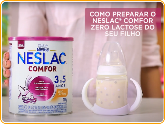 Veja como preparar o NESLAC® COMFOR Zero Lactose do seu filho