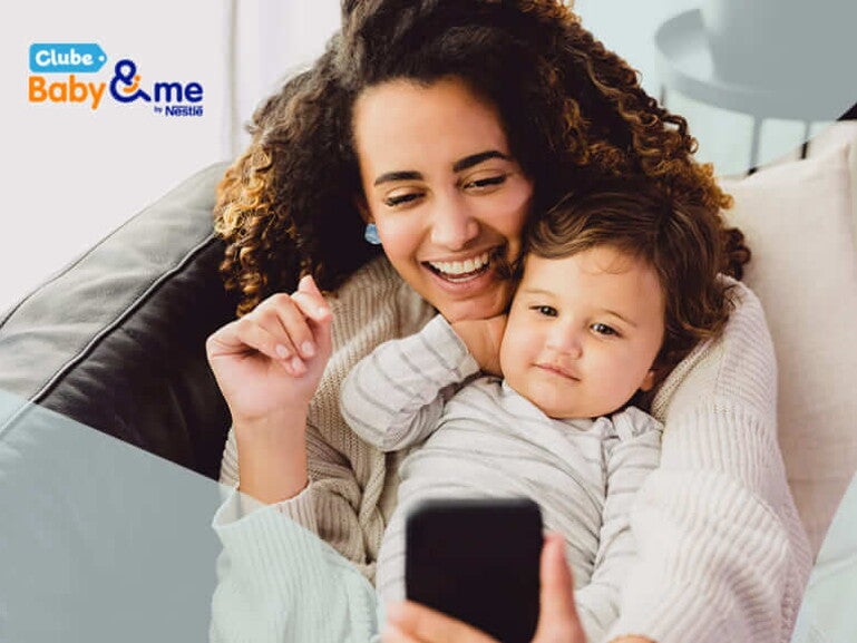 Imagem promocional do Clube Baby & Me com nova interface e benefícios exclusivos