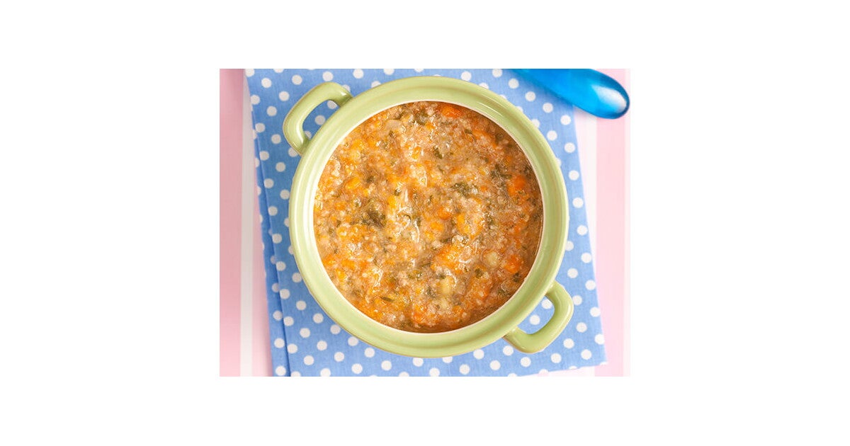 Papinha de Abóbora e Abobrinha com Carne